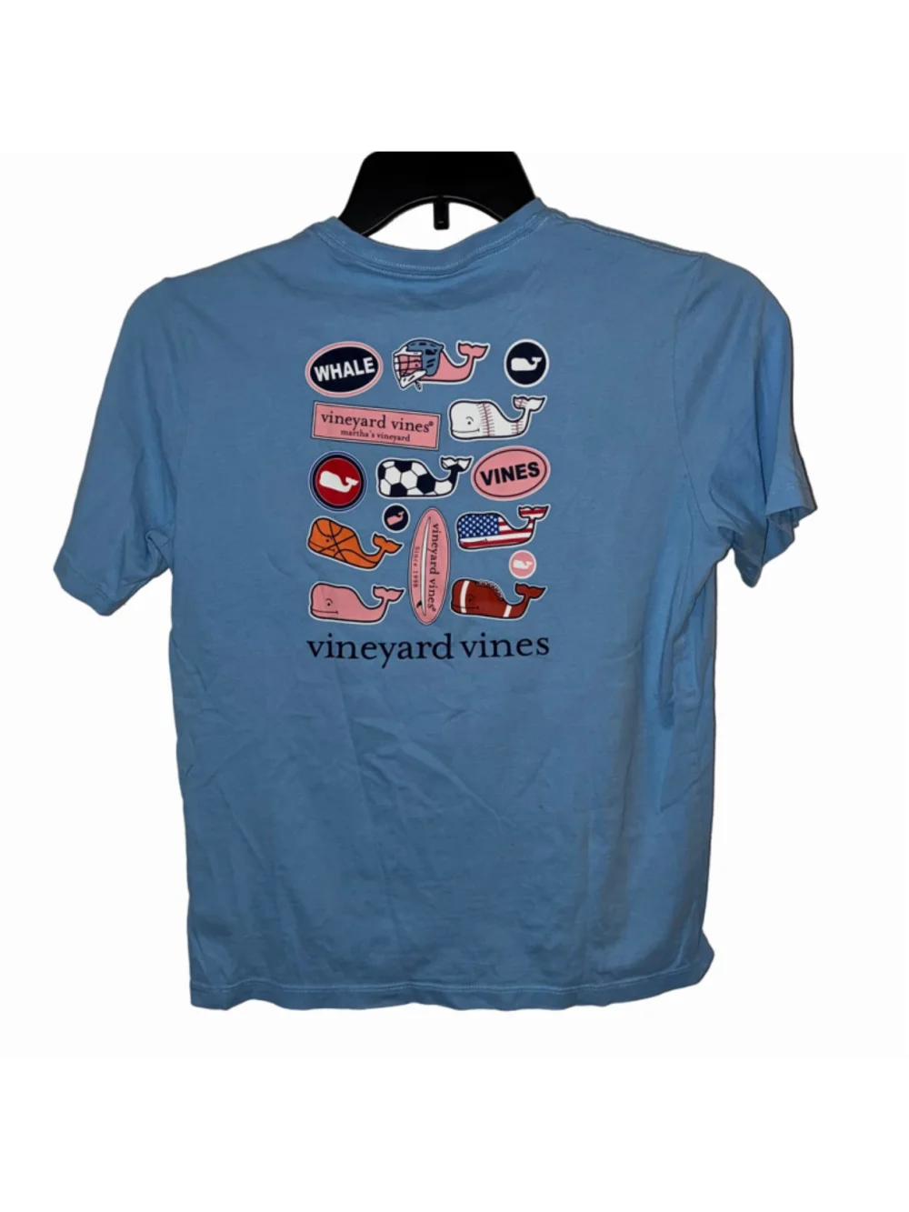 Boys Vineyard Vines Short Sleeve Graphic Tee Blue Size L